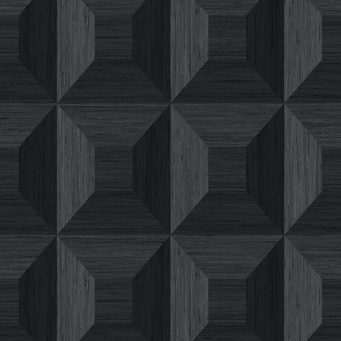Seabrook Designs Squared Away Geometric Ebony Wallpaper image 1 of 2