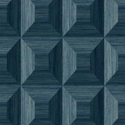 Seabrook Designs Squared Away Geometric Blue Wallpaper
