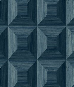 Seabrook Designs Squared Away Geometric Blue Wallpaper