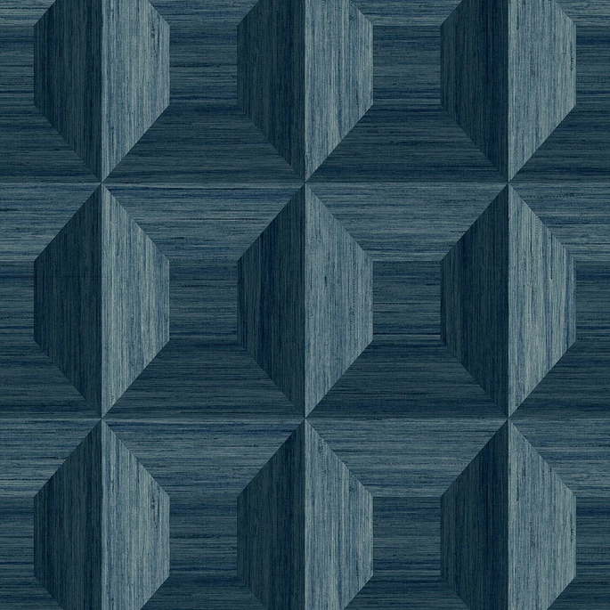 Seabrook Designs Squared Away Geometric Blue Wallpaper image 1 of 2