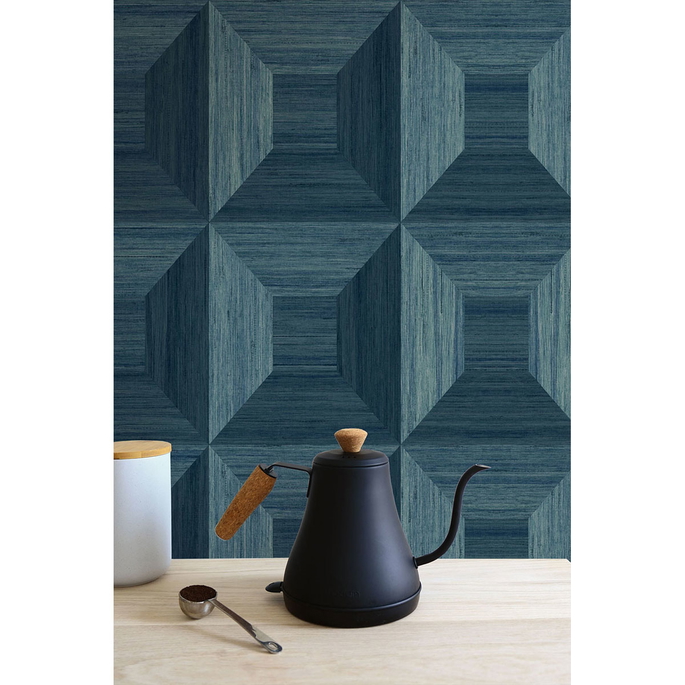 Seabrook Designs Squared Away Geometric Blue Wallpaper image 2 of 2