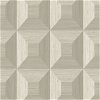 Seabrook Designs Squared Away Geometric Brown Wallpaper - Image 1
