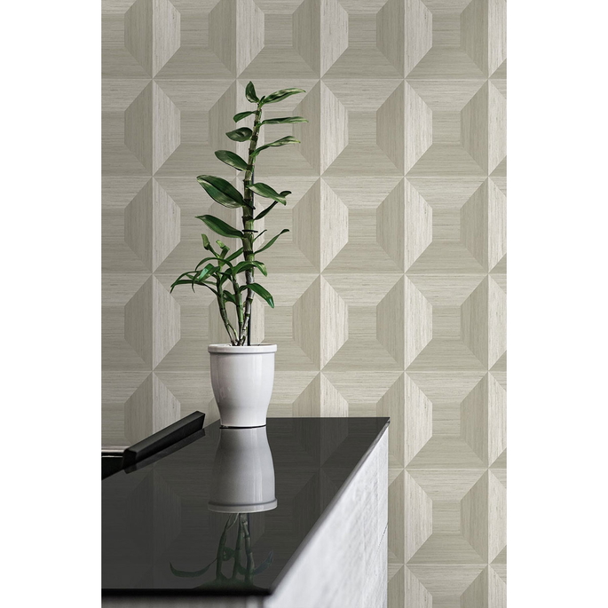 Seabrook Designs Squared Away Geometric Brown Wallpaper image 2 of 2