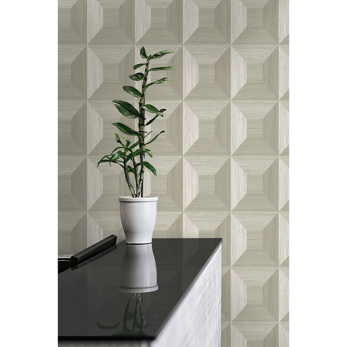 Seabrook Designs Squared Away Geometric Brown Wallpaper image 2 of 2