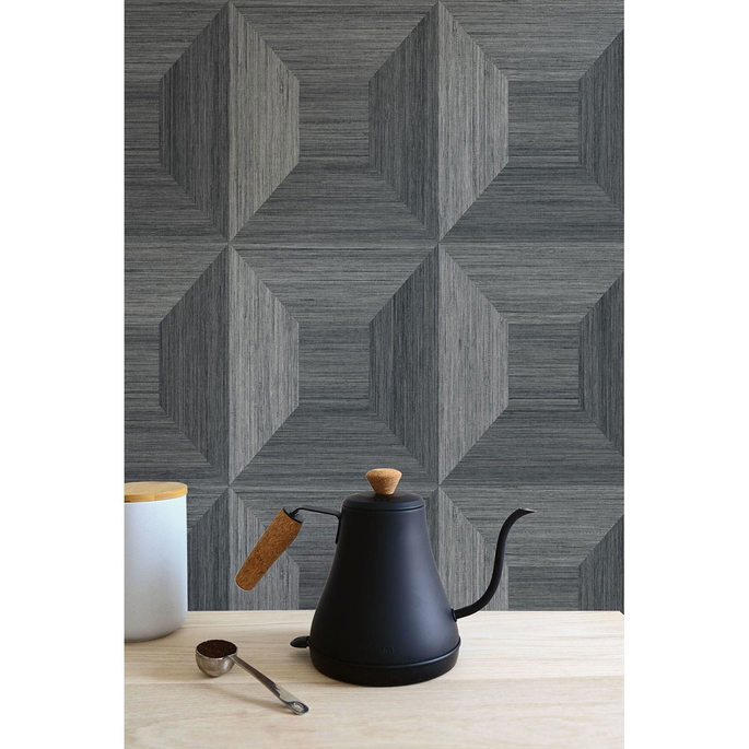 Seabrook Designs Squared Away Geometric Cove Gray Wallpaper image 2 of 2