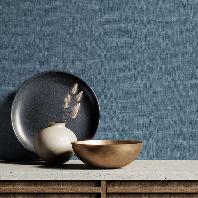 DuPont™ Tedlar® Tweed Washed Blue Wallpaper image 2 of 3