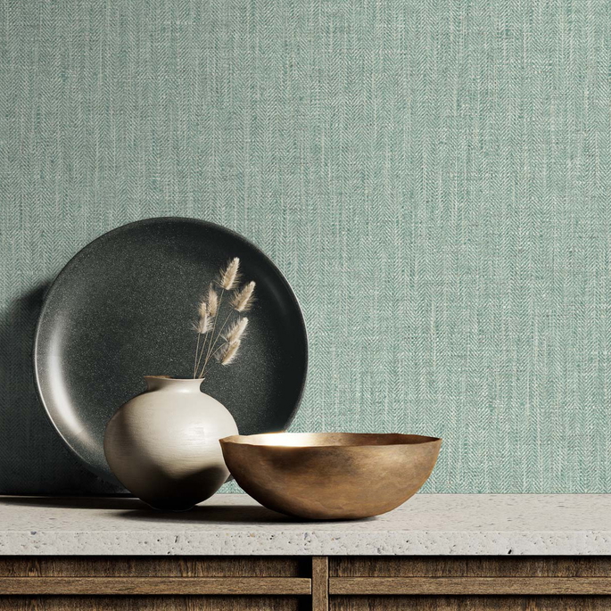 DuPont™ Tedlar® Tweed Wintermint Wallpaper image 2 of 3