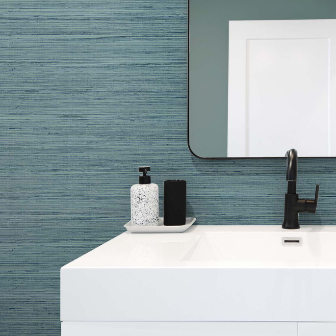 DuPont™ Tedlar® Edmond Faux Sisal Tide Wallpaper image 2 of 3