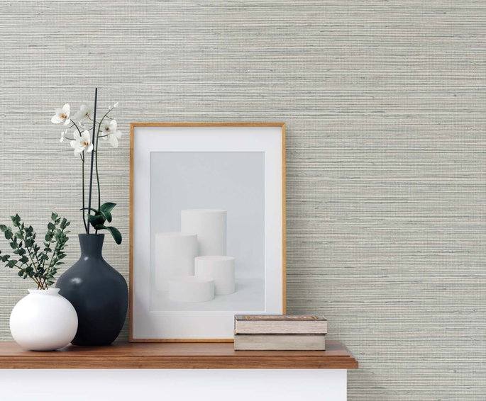 DuPont™ Tedlar® Edmond Faux Sisal Dove Grey Wallpaper image 2 of 3