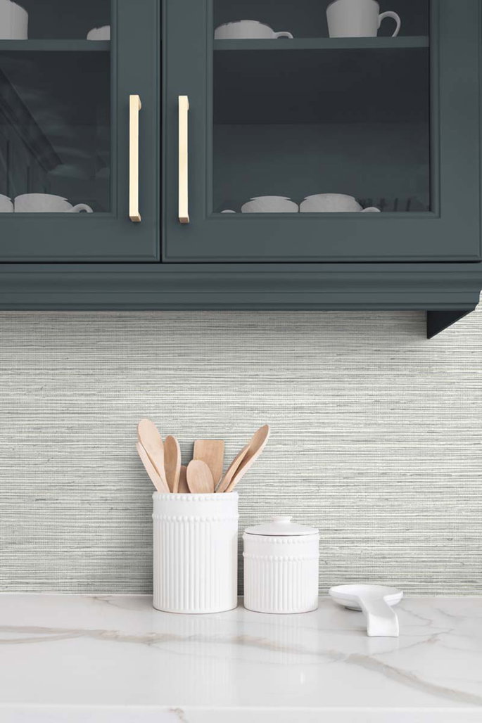 DuPont™ Tedlar® Edmond Faux Sisal Dove Grey Wallpaper image 3 of 3