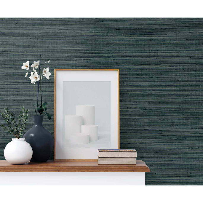 DuPont™ Tedlar® Edmond Faux Sisal Lagoon Wallpaper image 2 of 3