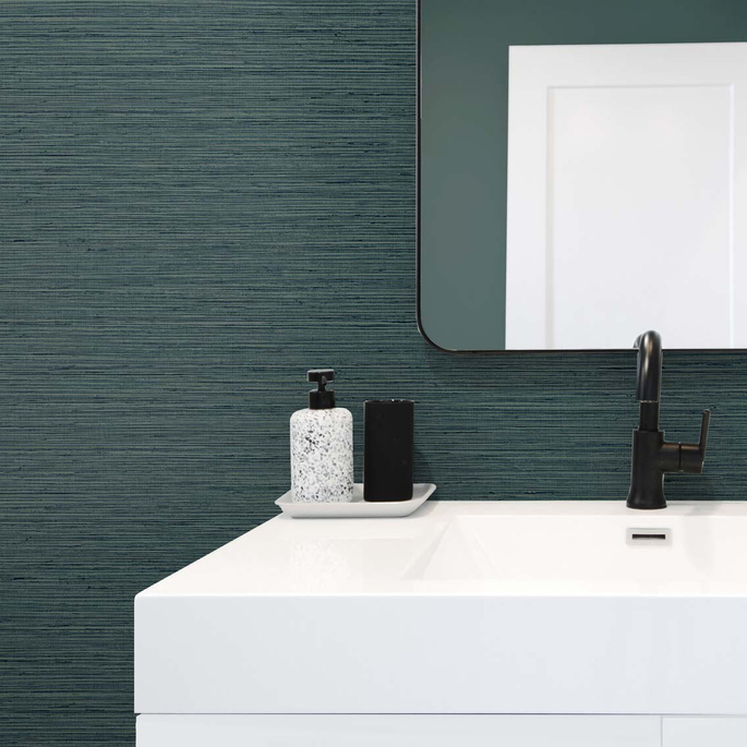 DuPont™ Tedlar® Edmond Faux Sisal Lagoon Wallpaper image 3 of 3