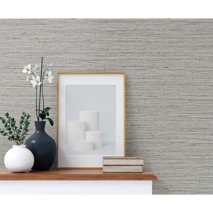 DuPont™ Tedlar® Edmond Faux Sisal Coal Wallpaper image 2 of 3