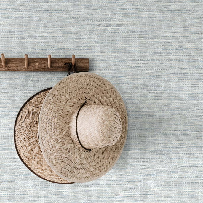 DuPont™ Tedlar® Braided Faux Jute Cornflower Blue Wallpaper image 2 of 3
