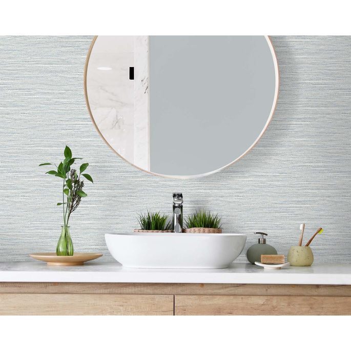 DuPont™ Tedlar® Braided Faux Jute Cornflower Blue Wallpaper image 3 of 3
