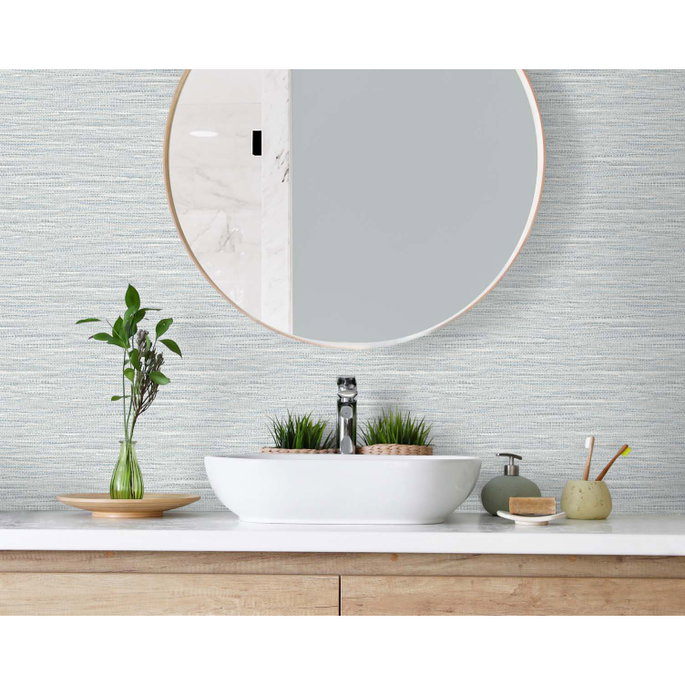 DuPont™ Tedlar® Braided Faux Jute Cornflower Blue Wallpaper image 3 of 3