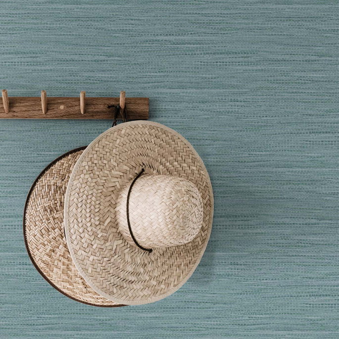 DuPont™ Tedlar® Braided Faux Jute Peacock Wallpaper image 2 of 3