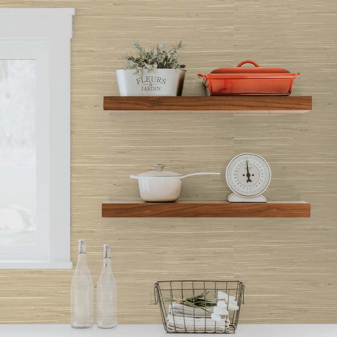 DuPont™ Tedlar® Marion Faux Arrowroot Light Pine Wallpaper image 2 of 3
