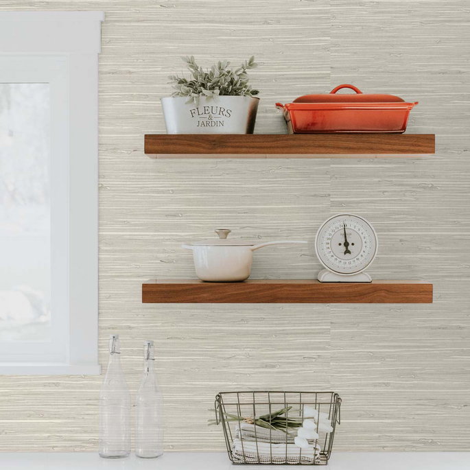 DuPont™ Tedlar® Marion Faux Arrowroot Earl Grey Wallpaper image 2 of 3