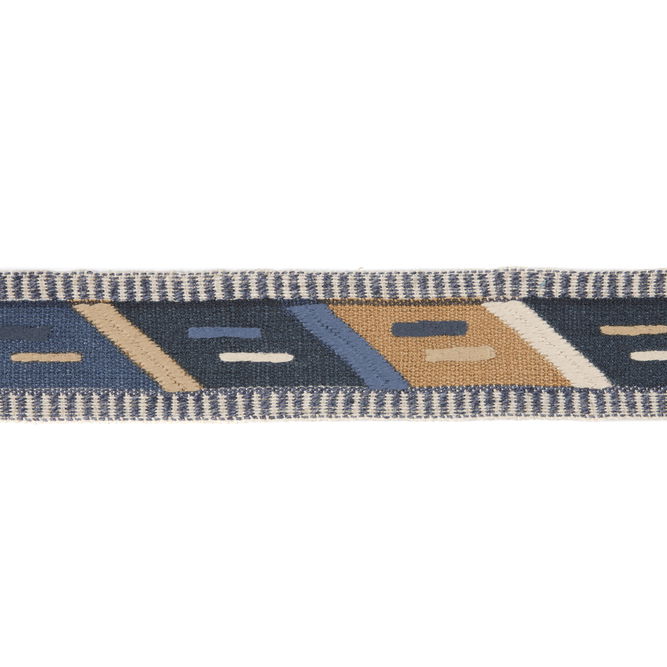 Lee Jofa Abbe Tape Camel/Blue Braid / Tape Trim
