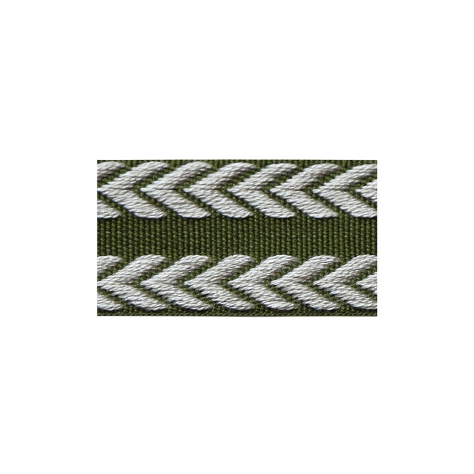 Lee Jofa Chevron Braid Olive Green &amp; Flax Band Trim