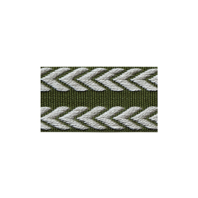 Lee Jofa Chevron Braid Olive Green &amp; Flax Band Trim