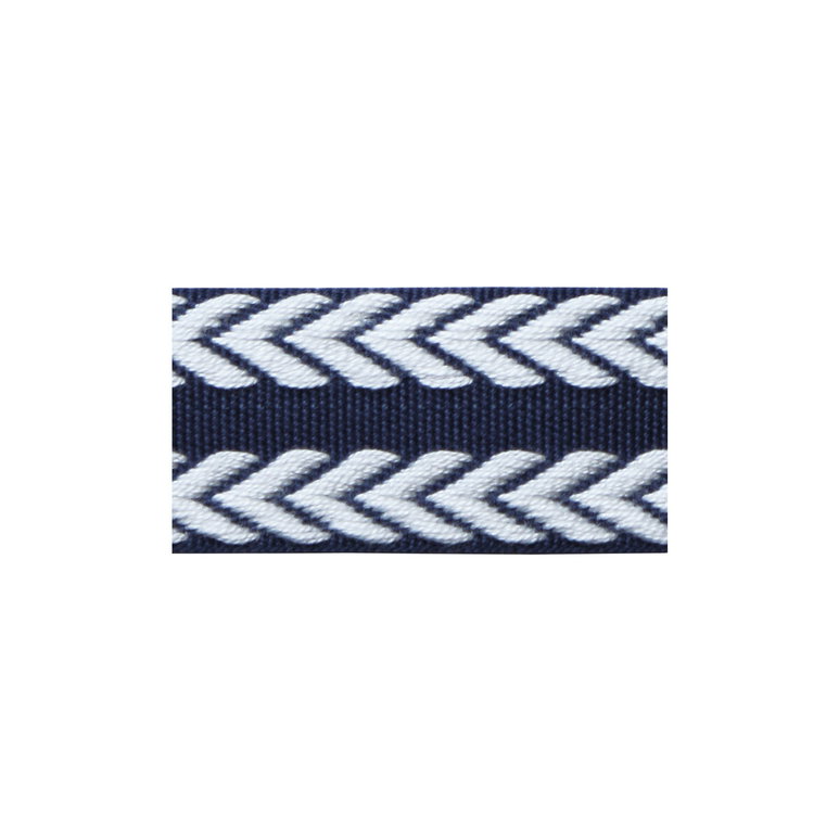 Lee Jofa Chevron Braid Navy &amp; White Band Trim