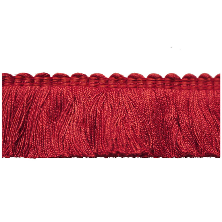 Lee Jofa Cut Ruch Crimson Brush Fringe Trim