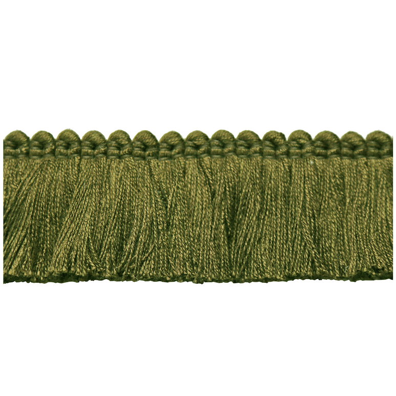 Lee Jofa Cut Ruch Olive Green Brush Fringe Trim