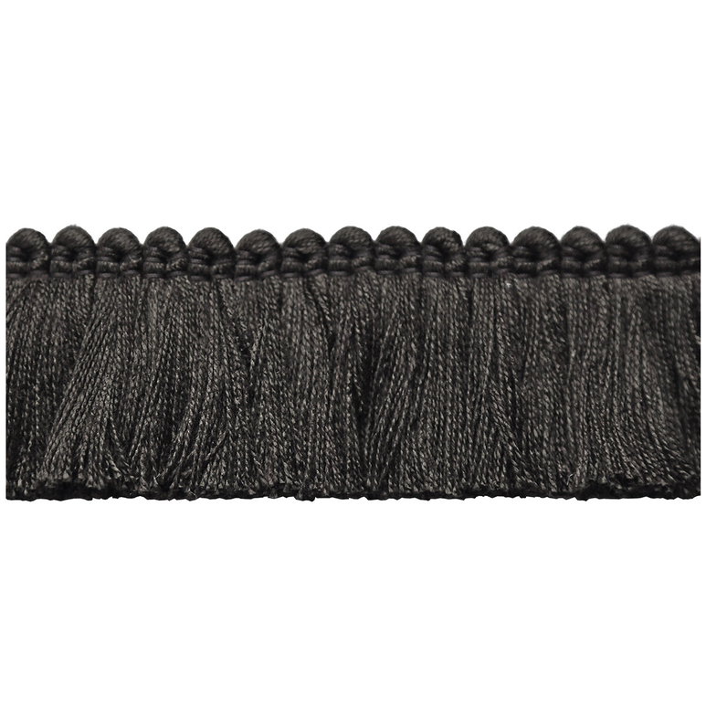 Lee Jofa Cut Ruch Black Brush Fringe Trim