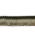 Lee Jofa Cut Ruche Two Green & Flax Brush Fringe Trim