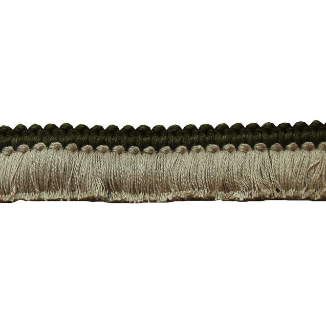 Lee Jofa Cut Ruche Two Green &amp; Flax Brush Fringe Trim