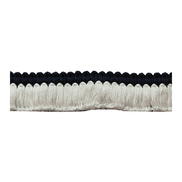 Lee Jofa Cut Ruche Two Navy & White Brush Fringe Trim