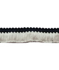 Lee Jofa Cut Ruche Two Navy & White Brush Fringe Trim