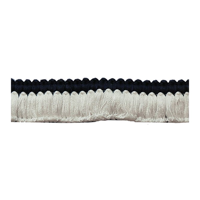 Lee Jofa Cut Ruche Two Navy &amp; White Brush Fringe Trim