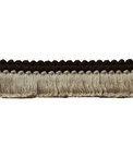 Lee Jofa Cut Ruche Two Brown & Flax Brush Fringe Trim