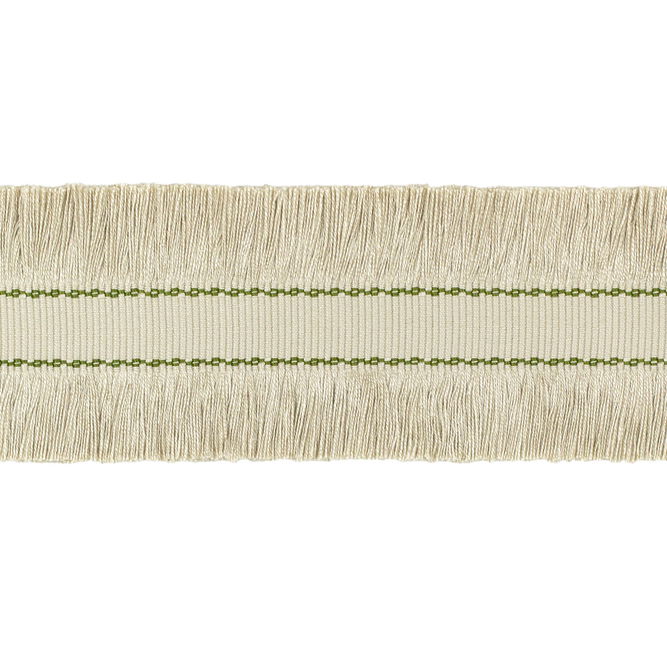 Lee Jofa Cut Ruche Fringe Flax &amp; Olive Green Brush Fringe Trim