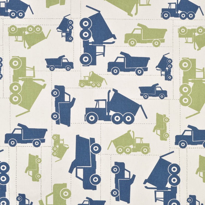 Premier Prints Toy Trucks Felix/Natural Fabric image 1 of 5