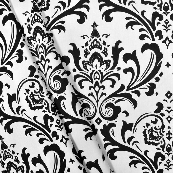 Premier Prints Traditions Black/White Canvas Fabric image 3 of 5