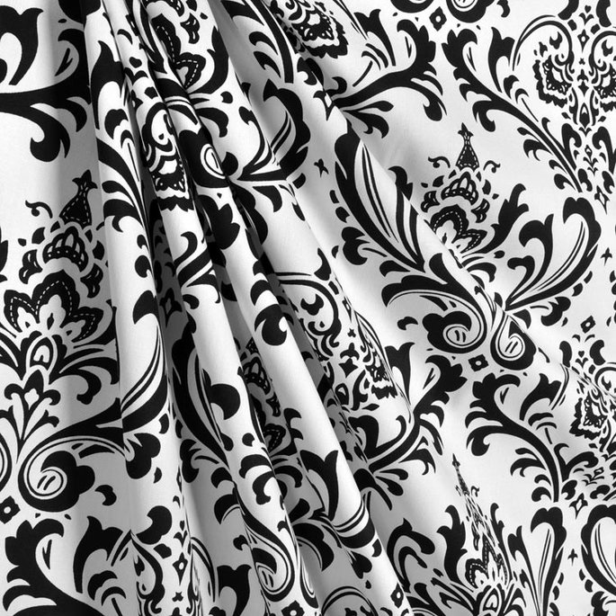Premier Prints Traditions Black/White Canvas Fabric image 4 of 5