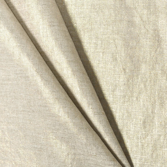 7 Oz Oatmeal/Gold Metallic Linen Fabric image 2 of 2