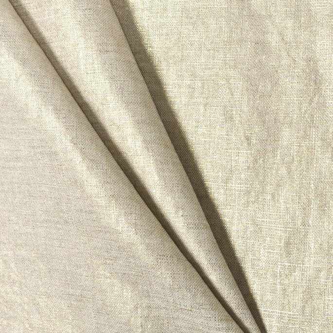 7 Oz Oatmeal/Gold Metallic Linen Fabric image 2 of 2