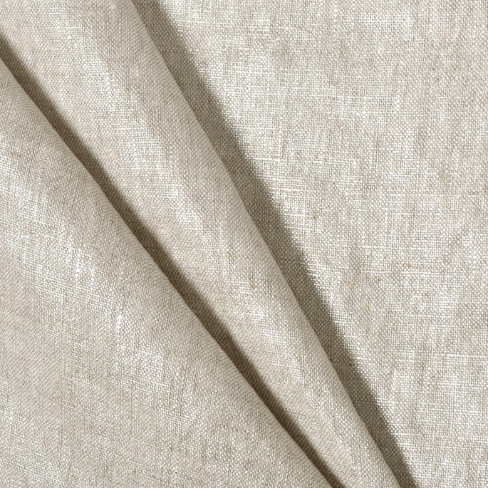 7 Oz Oatmeal/Silver Metallic Linen Fabric image 2 of 2