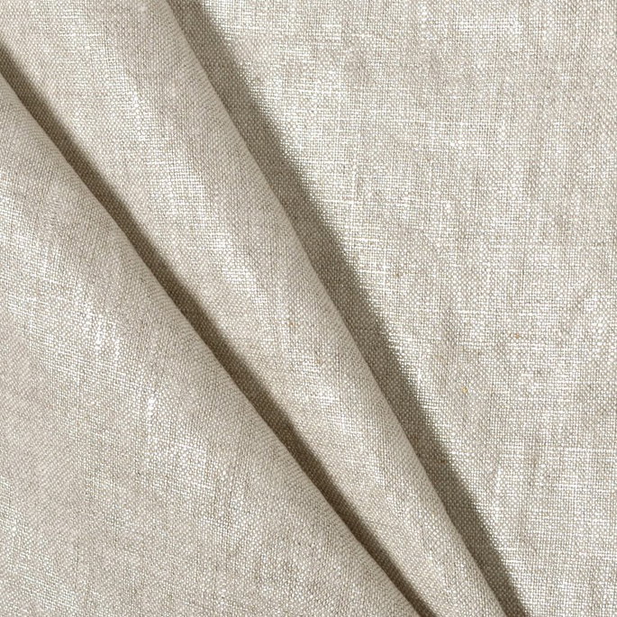 7 Oz Oatmeal/Silver Metallic Linen Fabric image 2 of 2