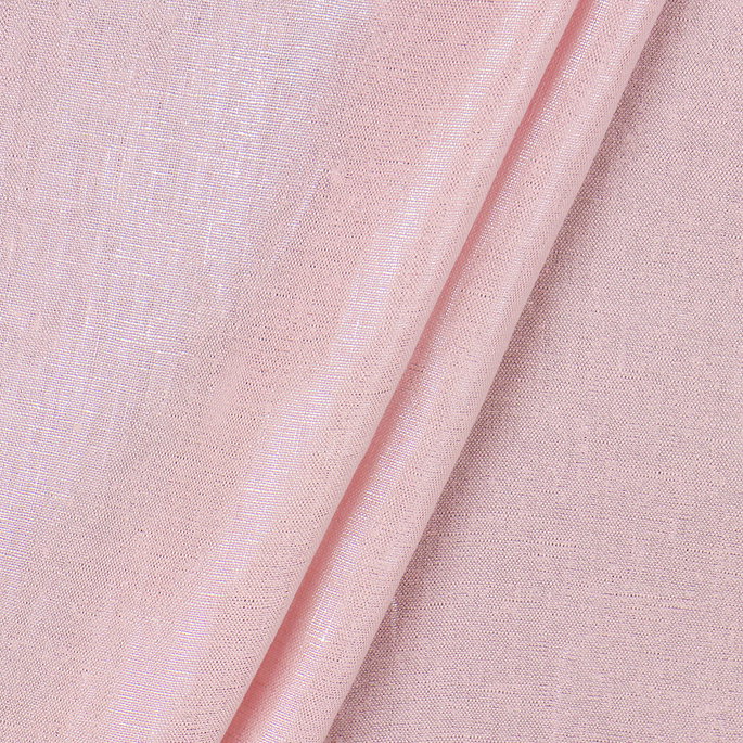 7 Oz Pink/Silver Metallic Linen Fabric image 2 of 2