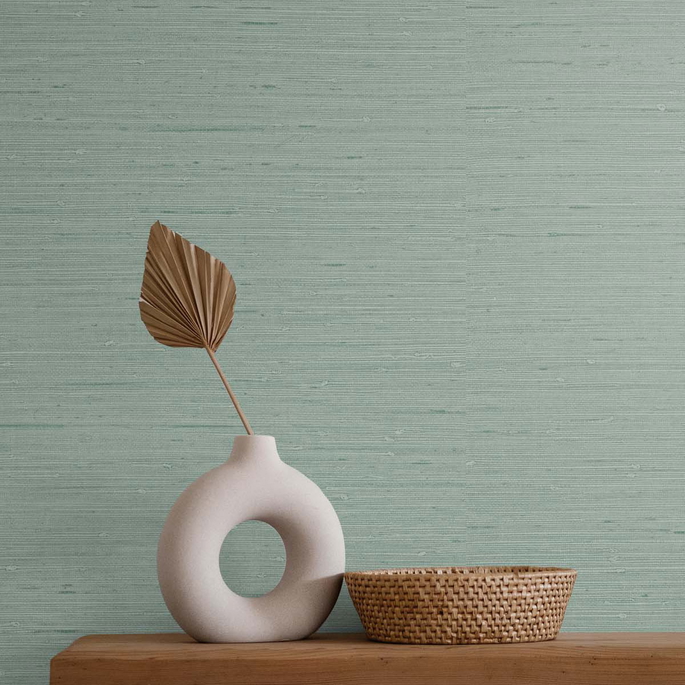 Seabrook Designs Seahaven Rushcloth Aloe Wallpaper image 2 of 2