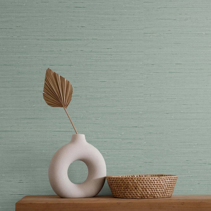 Seabrook Designs Seahaven Rushcloth Aloe Wallpaper image 2 of 2