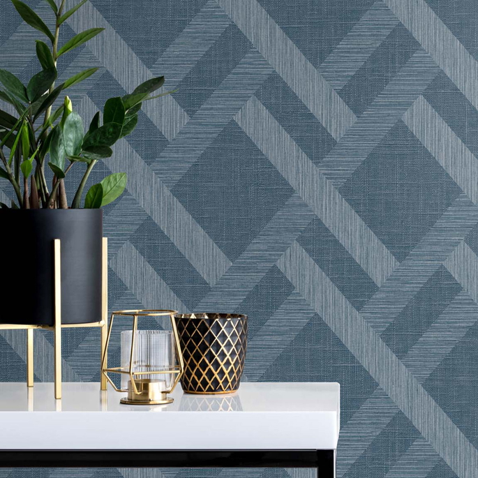 Seabrook Designs Linen Trellis Nautica Wallpaper image 2 of 2