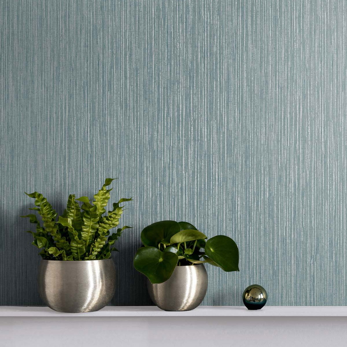 Seabrook Designs Vertical Stria Agave &amp; Metallic Silver Wallpaper image 2 of 2
