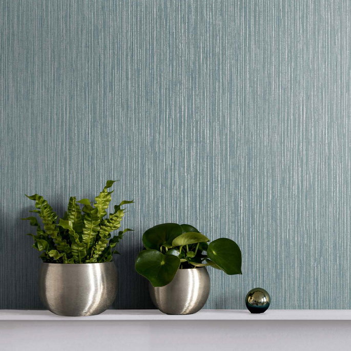 Seabrook Designs Vertical Stria Agave &amp; Metallic Silver Wallpaper image 2 of 2